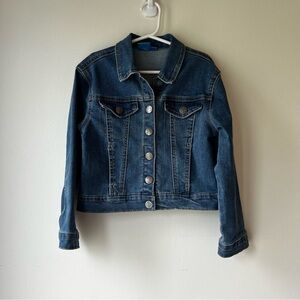 Disney Encanto Girls Denim Jacket Size 6/6X | Butterfly Floral Back Graphic Jean